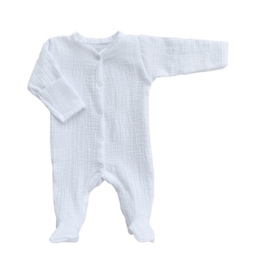 Муслиновый слип на кнопках 62-68 см цвет: белый М-141