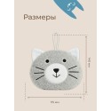 Губка-мочалка для купания мягкая Серый котик RBS-007