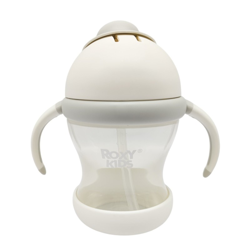 Поильник-непроливайка с трубочкой 200 мл цвет: кокосово-серый RFD-008-GI