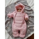 Комбинезон демисезонный DEW с капюшоном 68-80 см цвет: розовый 160-49