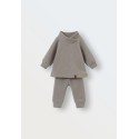 Флисовый костюм Cute 80-86 см цвет: серый 1555-13
