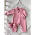 Флисовый комбинезон-поддева Cute 62-68 см цвет: пудра 1645-01