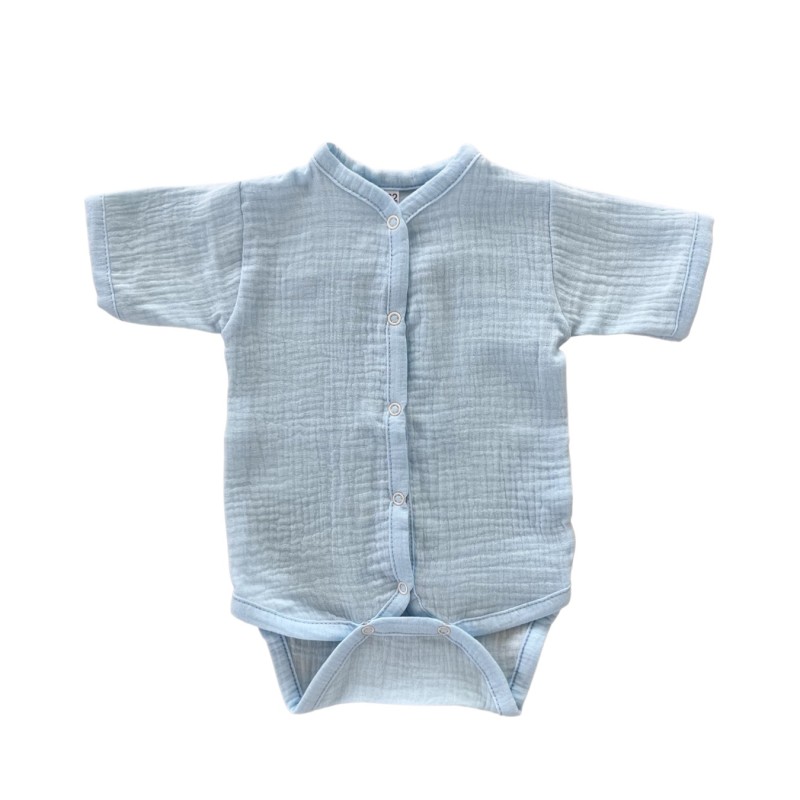 Боди на кнопках с коротким рукавом 68-74 см цвет: голубой М-172