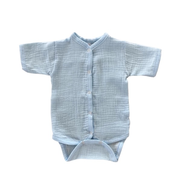 Боди на кнопках с коротким рукавом 62-68 см цвет: голубой Т-172 / М-172