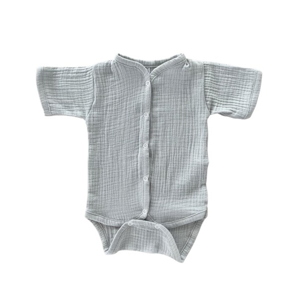 Боди на кнопках с коротким рукавом 62-68 см цвет: серый М-172