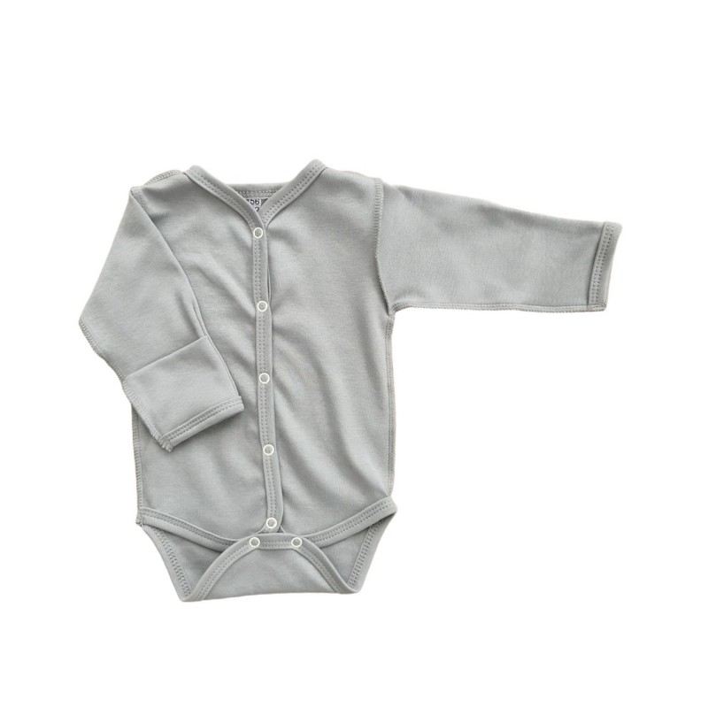 Боди с длинным рукавом на кнопках Newborn 50 см цвет: серый Т-131/О