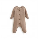 Вязаный текстурный комбинезон 62см 0-3 месяца цвет: капучино w058n-010-62