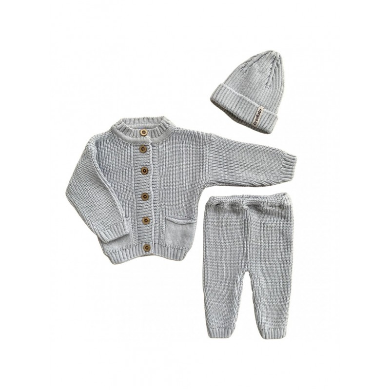 Комплект для малыша «Вязанка» р. 56-62 цвет: серый B 055 Комплект для малыша «Вязанка» р. 56-62 цвет: серый B 055