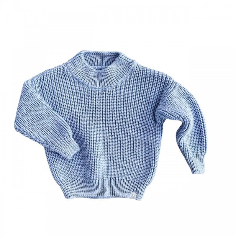 Джемпер вязаный oversize Classic 62-74 см цвет: васильковый 1000-106 Джемпер вязаный oversize Classic 62-74 см цвет: васильковый 1000-106