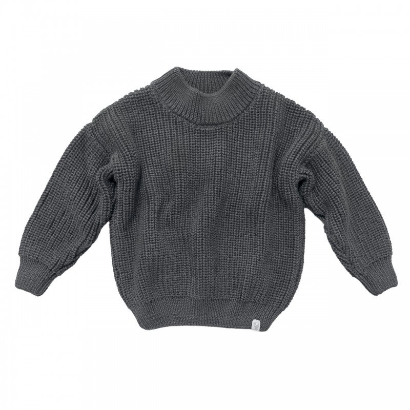 Джемпер вязаный oversize Classic 62-74 см цвет: графит 1000-53