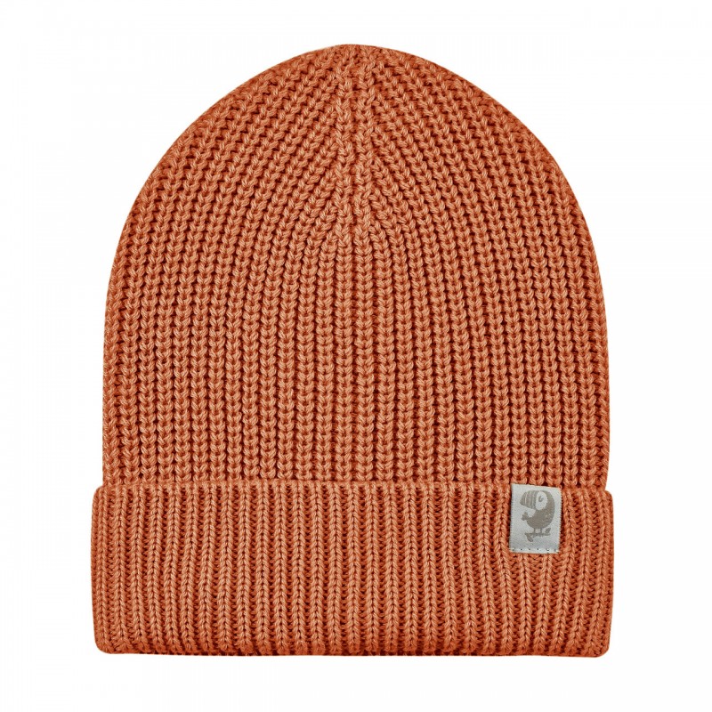 Шапка вязаная детская Бини 42-46 см цвет: кирпичная 6070-105 Шапка вязаная детская Бини 42-46 см цвет: кирпичная 6070-105