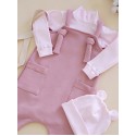 Комбинезон-песочник из футера на лямках 74 см цвет: пудровый Т-193/П