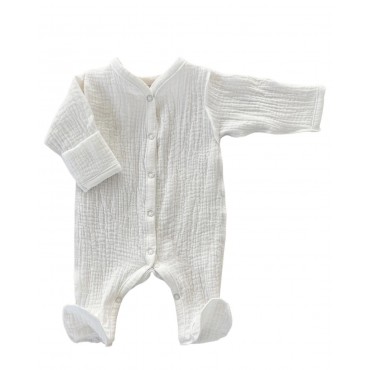 Муслиновый слип на кнопках 50 см Newborn  цвет: молочный М-141