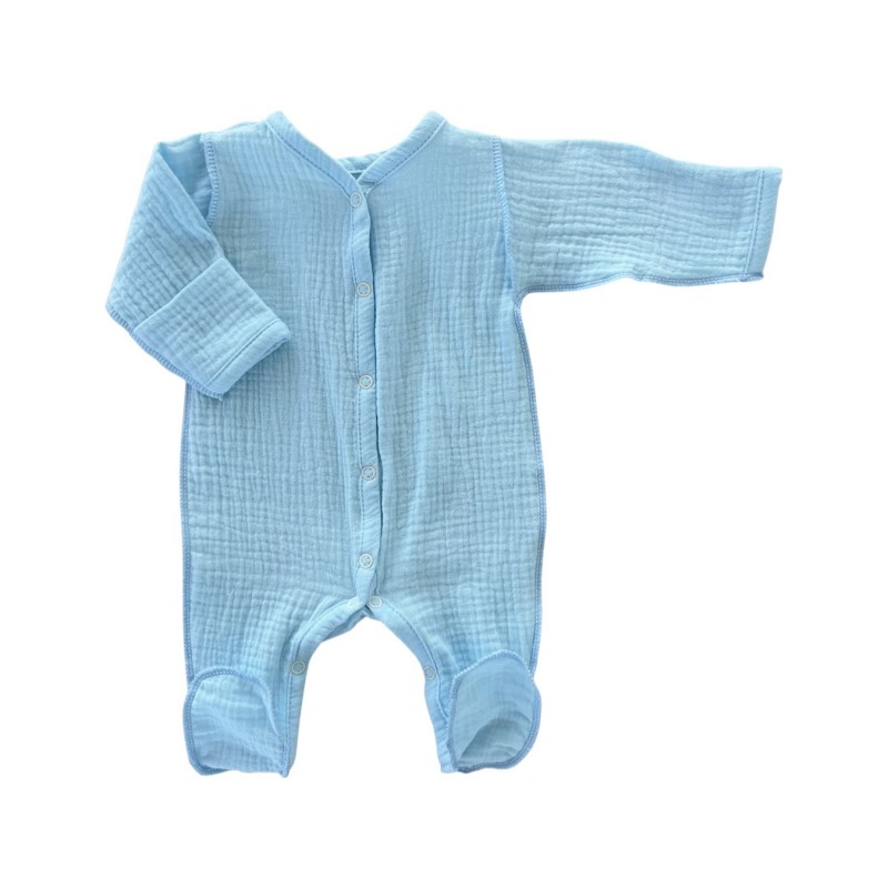 Муслиновый слип на кнопках 50 см Newborn  цвет: голубой М-141