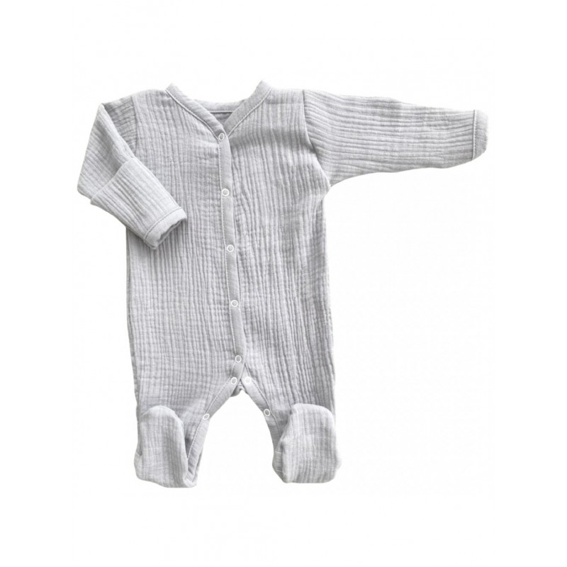 Муслиновый слип на кнопках 62 см цвет: серый М-141