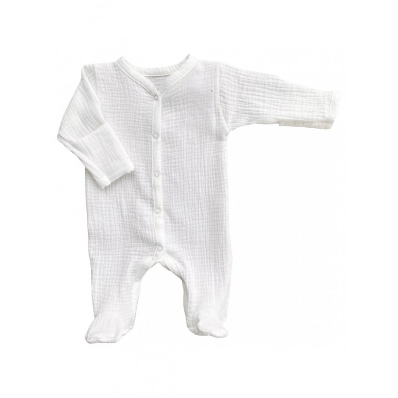 Муслиновый слип на кнопках 62 см цвет: молочный М-141