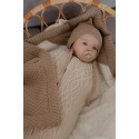 Вязаный теплый конверт - плед для малыша Демисезон " UNIVERSAL" 85*85 цвет: капучино K1003C08DCA
