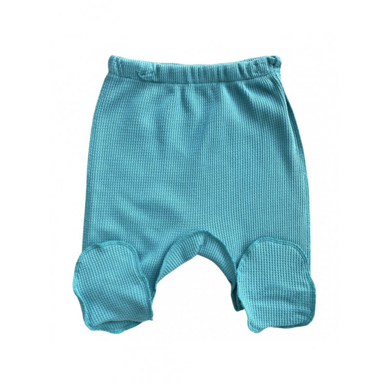 Ползунки из вафельного трикотажа 56-62 см цвет : тиффани T-163/В