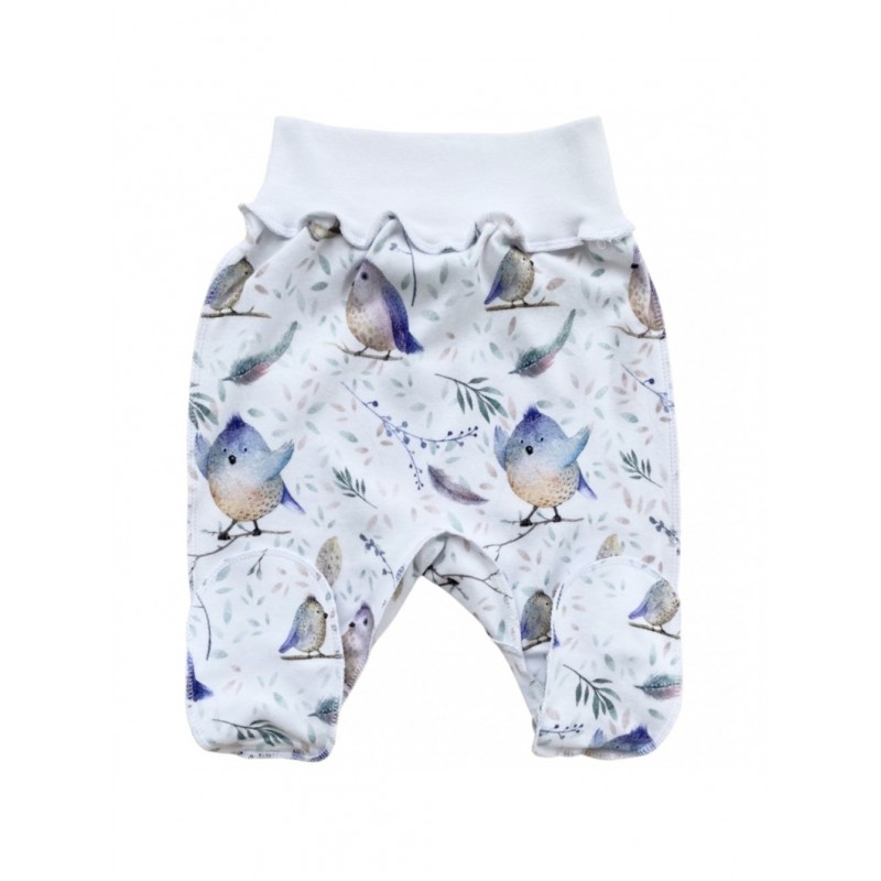 Ползунки для малыша 56-62 см принт: птички Т-132