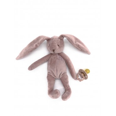 Комфортер Зайчик Drema BabyDou с держателем для пустышки цвет: пудровый 823Р