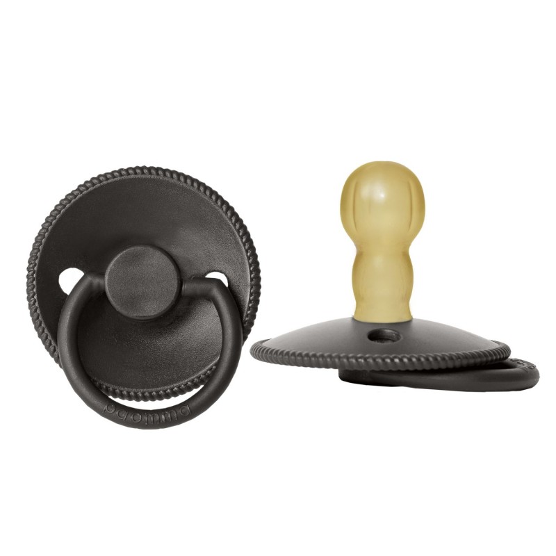 Пустышка Paomma с соской из натурального латекса (S) 0-6 месяцев цвет: black PPL111