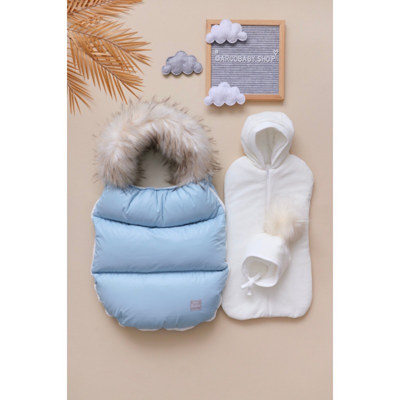 Детский комплект на выписку из роддома " Winter " цвет: голубой 0350