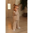 Комплект вязаный джемпер и штанишки Oversize 68-74 см цвет: бежевый В077
