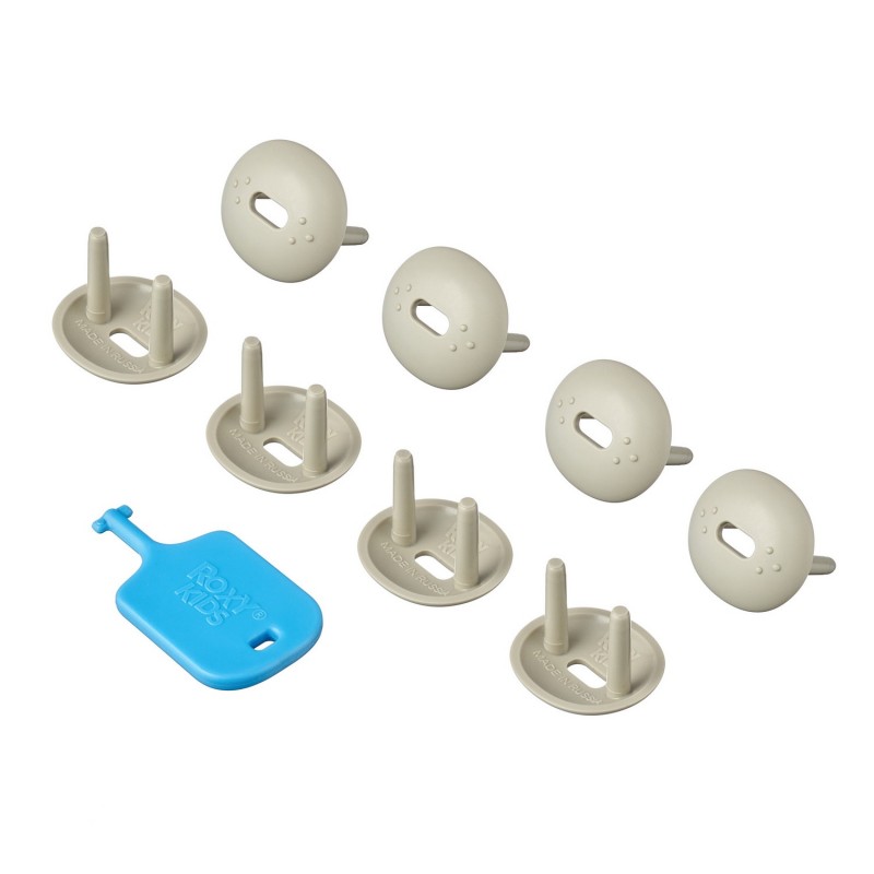 Заглушки защитные для глубоких розеток 8 шт цвет:графит RSG-008G