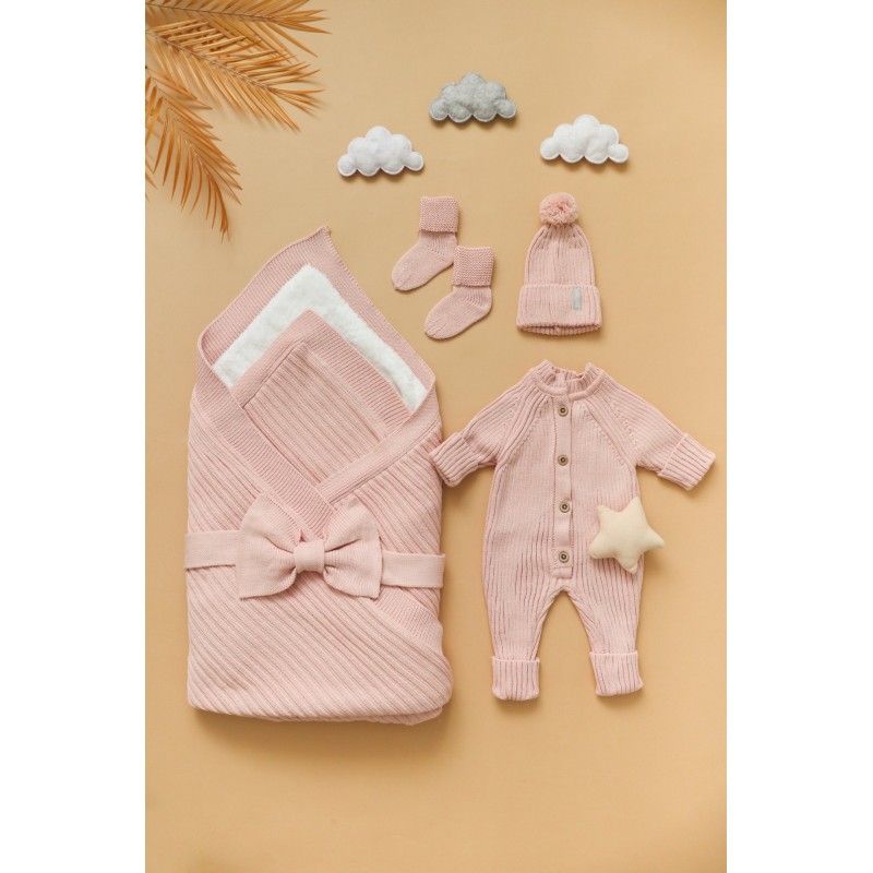 Комплект на выписку и прогулки « Comfi» 5 предметов цвет: пудровый 0399