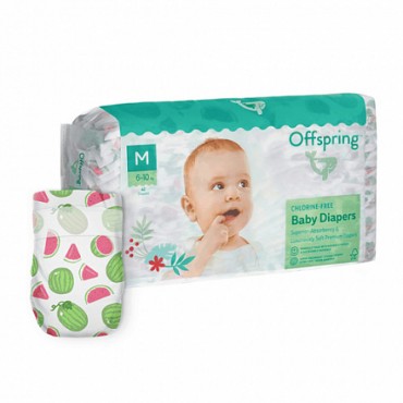 Эко-подгузники Offspring M 6-10 кг 42 шт цвет: арбузы