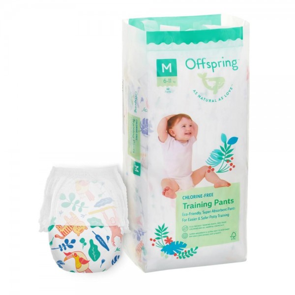 Эко-подгузники-трусики Offspring M 6-11 кг 42 шт цвет: джунгли