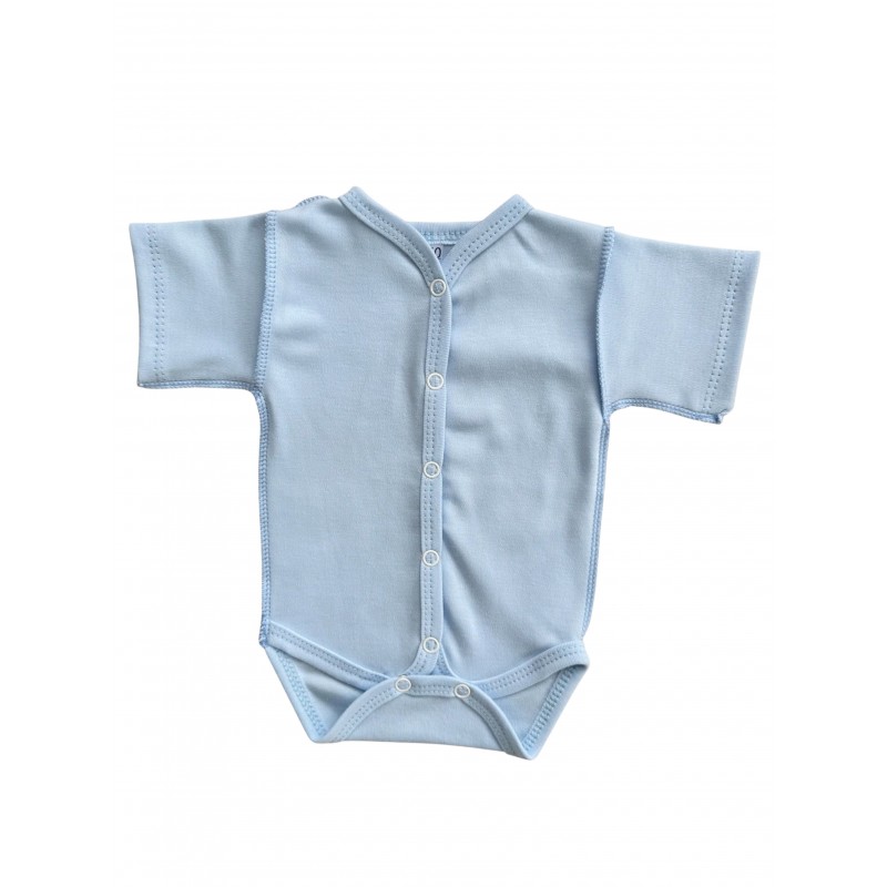 Боди с коротким рукавом на кнопках 56-62 см цвет: небесный Т-133 Боди с коротким рукавом на кнопках 56-62 см цвет: небесный Т-133