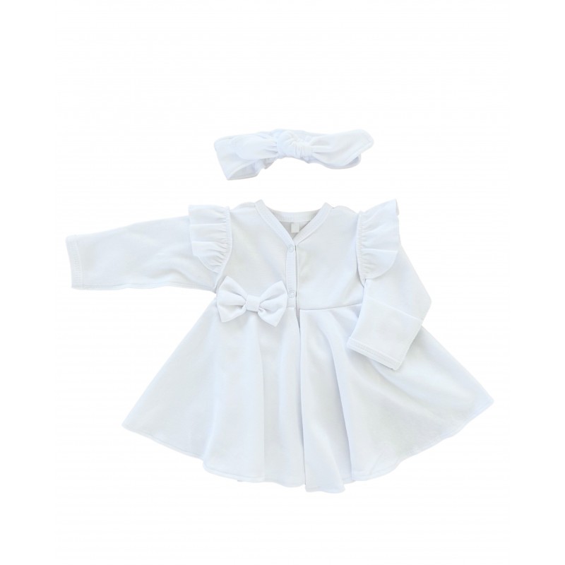 Боди на кнопках с юбочкой и солохой 62-68 см цвет: белый Т-131-1 Боди на кнопках с юбочкой и солохой 62-68 см цвет: белый Т-131-1