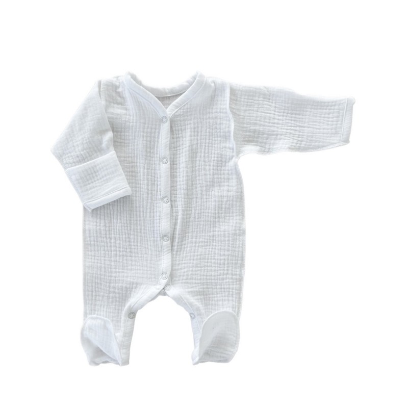 Муслиновый слип на кнопках 56 см цвет: белый М-141