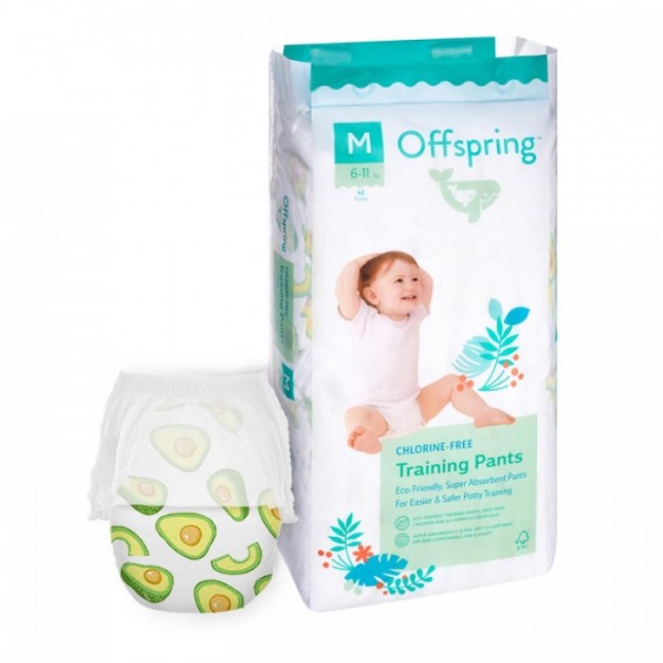 Эко-подгузники-трусики Offspring M 6-11 кг 42 шт цвет: авокадо