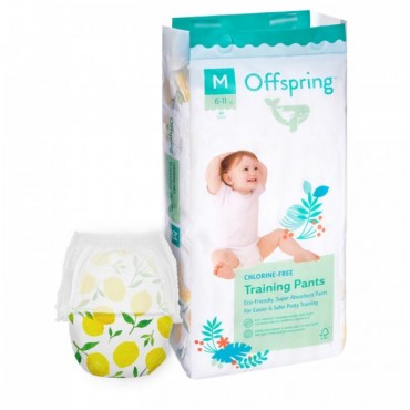 Эко-подгузники-трусики Offspring M 6-11 кг 42 шт цвет: лимоны