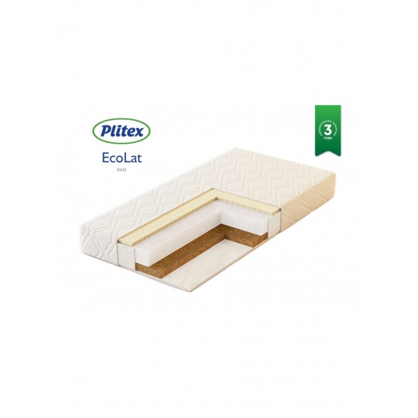 Матрас для прямоугольной кроватки Eco Lat 119х60х12 см ЭКT-01