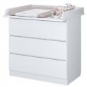 Детский пеленальный комод Polini Simple 3 ящика + рамка цвет: белый 1980
