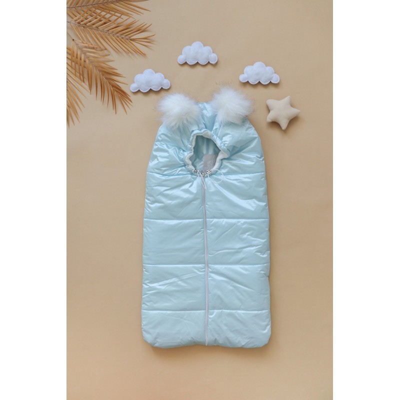 Конверт-кокон на выписку и прогулки " Pearl " цвет:blue / голубой 0405