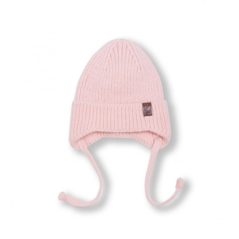 Шапочка вязаная на завязках 38-42 (S) см цвет: нежно-розовый 8095-125 Шапочка вязаная на завязках 38-42 (S) см цвет: нежно-розовый 8095-125