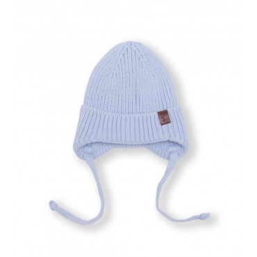 Шапочка вязаная на завязках 42-44/46 см (М) см цвет: светло-голубой 8095-12