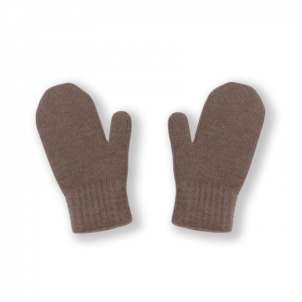 Варежки вязаные с пальчиком S (1-2 года) цвет: кофе 3550-121