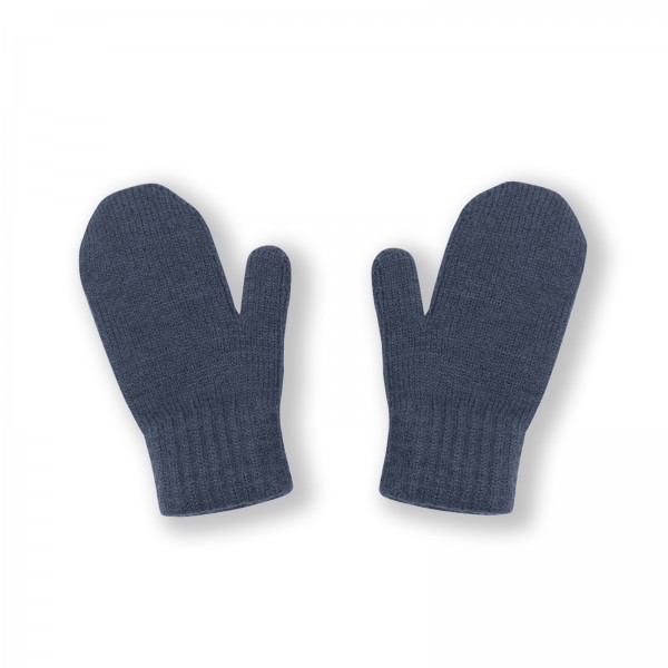 Варежки вязаные с пальчиком S (1-2 года) цвет: джинс 3550-120