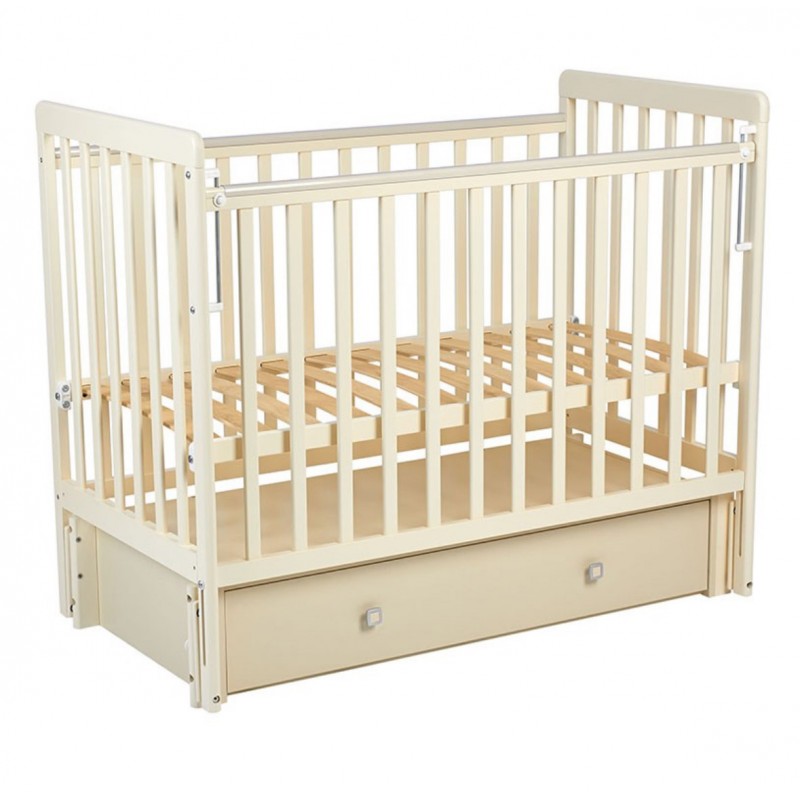 Кровать детская деревянная Teona-2 с универсальным маятником + ящик + накладки-грызунки цвет: бежевый 0003162-03