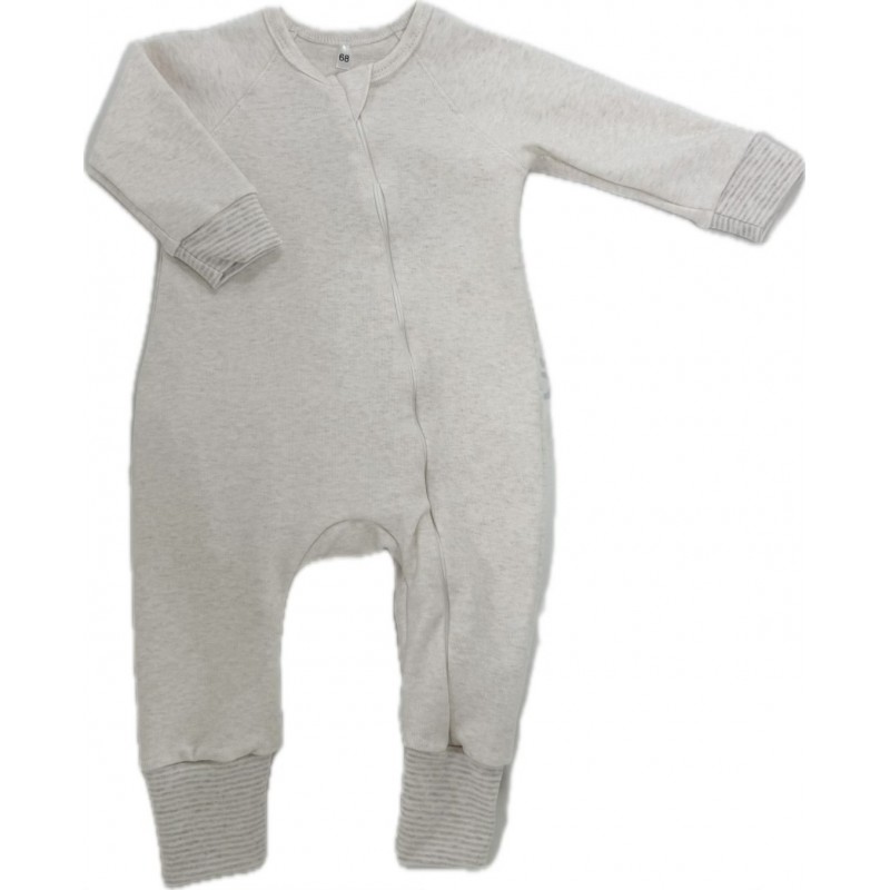 Комбинезон на молнии из хлопка 68 см Т-216/бежевый