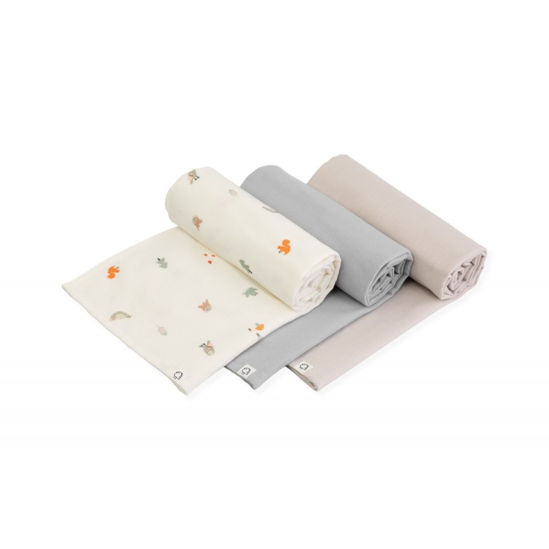 Набор фланелевых пеленок 3 шт Buba Kids Заповедный лес/ серый/ бежевый BKFLSW4 Набор фланелевых пеленок 3 шт Buba Kids Заповедный лес/ серый/ бежевый BKFLSW4