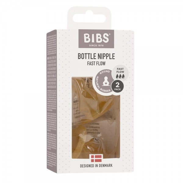 Соски латексные для бутылочки Bibs быстрый поток 2шт Bottle Nipple 2 PACK