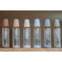 Антиколиковая бутылочка для кормления стеклянная 225 мл Bibs Baby Bottle Complete Set цвет: blush / пудровый