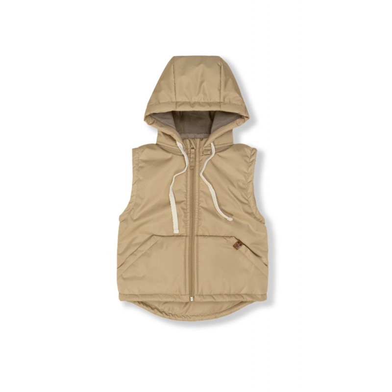 Теплая жилетка со съемным капюшоном 68-80 см цвет: бронза 110-55