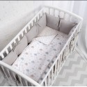 Защита-бампер для детской кроватки " Soft Cotton" серый СК1/4-05.16
